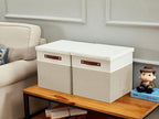 DECOMOMO Storage Basket with Lid, Storage Cubes with Handles, Fabric Box with - Image 5