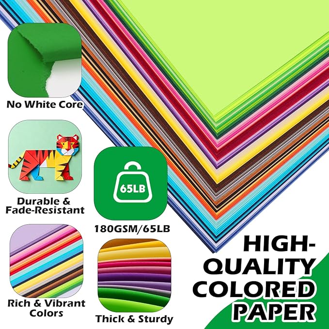 160 Sheets 5" X 7" Colored Cardstock, 80 Assorted Colors 180 GSM/65 LB - Image 4
