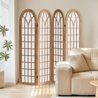 Asnefeli 4 Panel Japanese Room Divider, Shoji Style Partition Divider, Fully by AsNefeli