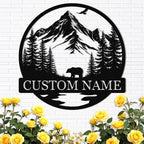 Dyoart Personalized Bear Metal Cabin Sign | Custom Signs Outdoor Metal | Cabin by Dyoart