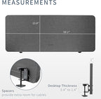 VIVO Clamp-on/Screw-on 60 x 24 inch Privacy Panel, Sound Absorbing Cubicle Desk - Image 3