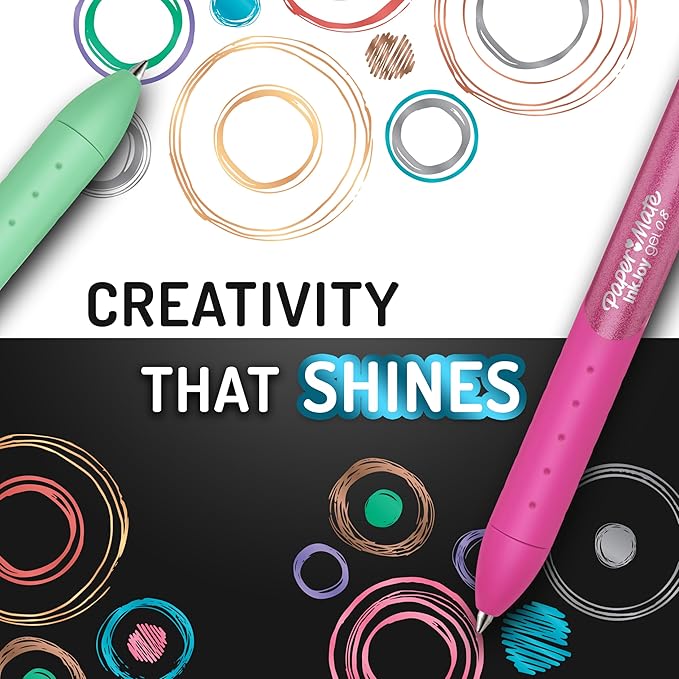 Paper Mate InkJoy Gel Pens, Retractable, Medium Point, Glittery Assorted Colors - Image 6