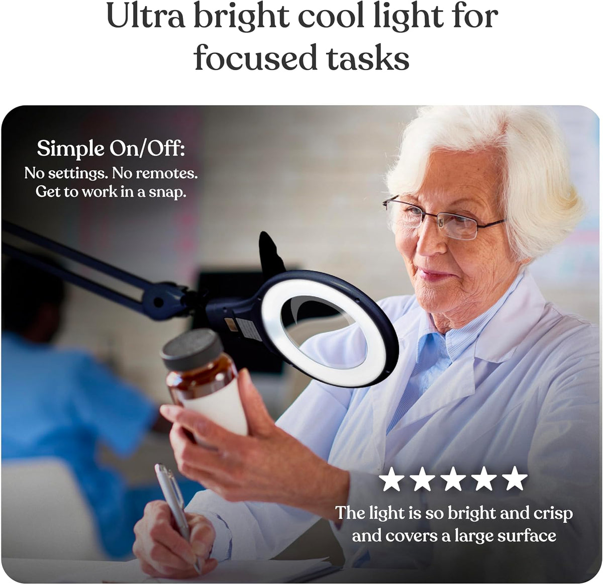 Brightech LightView PRO Magnifying Desk Lamp, 2.25x Light Magnifier, Adjustab...