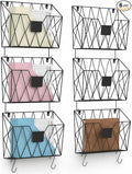 CADUKE 6 Pack Wall File Organizer, Metal Hanging Folder Holder Mail Magazine by CADUKE