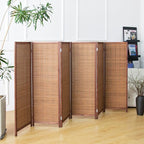 Furnnylane 6 Panel Short Room Divider Screen, Small Bamboo Panel Divider - Image 2