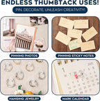 150 Pack Clear Push Pins Tacks by Luxurecourt, Flat Head Thumbtacks - Image 3