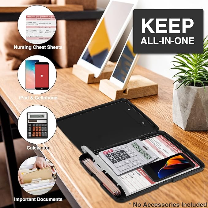 Sooez Clipboard with Storage, High Capacity Nursing Clip Board 8.5 x 11 with - Image 5