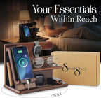 SHARPSPACE Night Stand Organizer – Wood Phone Docking Station, 360° Rotating - Image 2