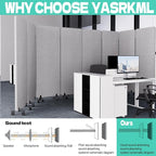 Soundproof Room Divider W/Wheels, 66in Office Dividers - Image 2