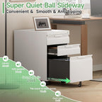 LONGLINK 3 Drawer Mobile File Cabinet - Image 4