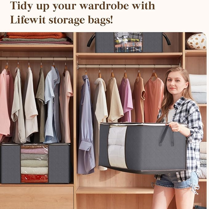 Lifewit Large Capacity Clothes Storage Bag Organizer - Image 9