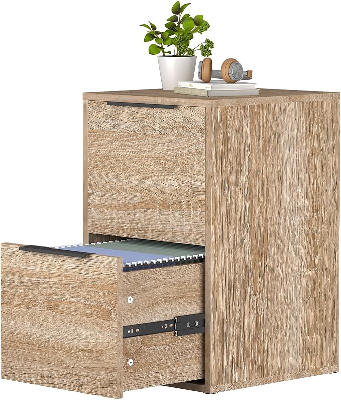 FATIGOS Wood File Cabinet 2 Drawer Filing Cabinets by FATIGOSstoragecabinet