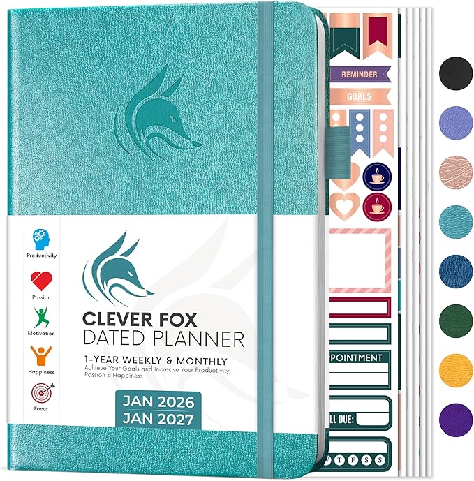 Clever Fox Dated Planner 2026-2027 – Weekly Life Planner Notebook by CleverFox
