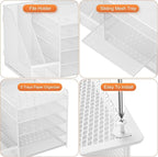 Marbrasse Desk Organizer with File Holder, 5-Tier Paper Letter Tray, Mesh Desk - Image 4
