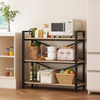 Homeiju 3 Tier Bookshelf 31.49" Width, Wood and Metal Etagere Bookcase - Image 5