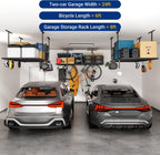 fleximounts 4x8 overhead garage ceiling storage rack with, front angle view