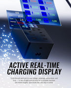 SABRENT Charger, 252W 8-Port Desktop Charging Station w/Real-Time LCD Display - Image 3