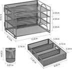 Marbrasse Desk Organizer and Accessories4-Tier Paper File Letter Tray - Image 4