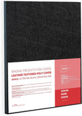 Binditek 16 Mil Leather-Textured Polycovers, 8.5x11 Inches, Black, 50 Pack | Leather-Textured Binding Covers, 8.5x11 Inches Letter Size, Plastic Binding Presentation Covers, Square Corners, Unpunched