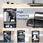 VIVO Under Desk Storage Cabinet, High Capacity Shelving Unit with Height Adjustable Shelves, Holds 44 lbs, Black, DESK-SC01