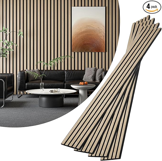 VallisCo 4-Piece Wood Slat Acoustic Panels by VallisCo