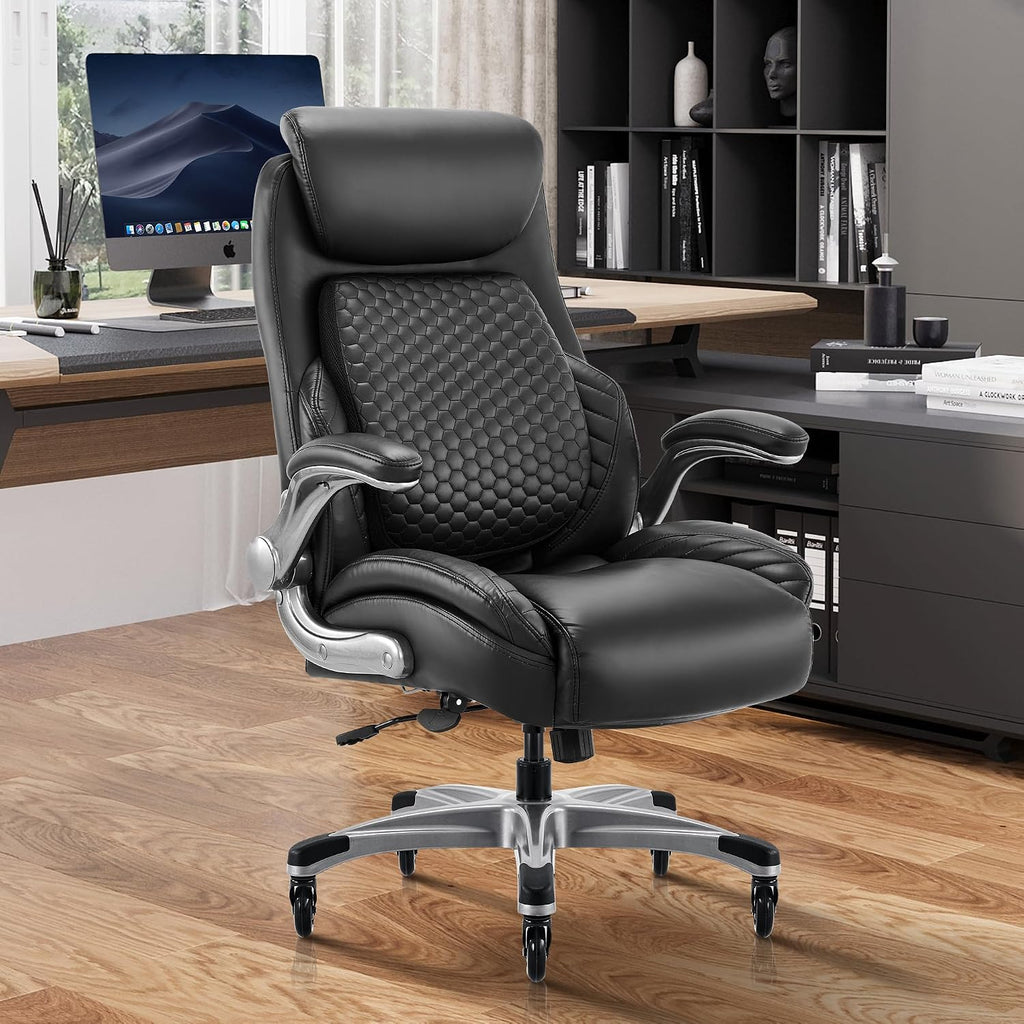 colamy office ergonomic desk high back executive chair shown in use