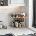 Sezanrpt 2 Tier Acrylic Corner Shelf Organizer Storage 9.5x9.5x8 Inch, - Image 6