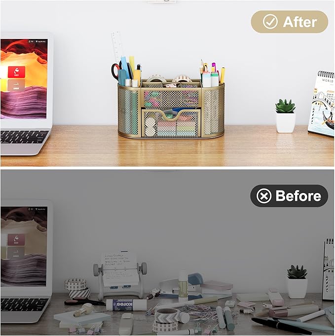 EasyPAG Mesh Pen Holder Desk Organizer - Image 4