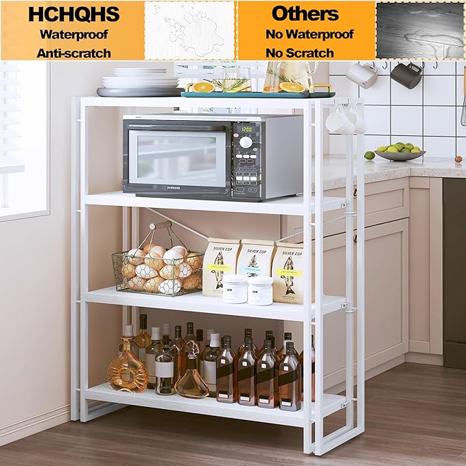 HCHQHS Bookshelf, 4-Tier Industrial Bookcase, Freestanding Tall Bookshelves - Image 5