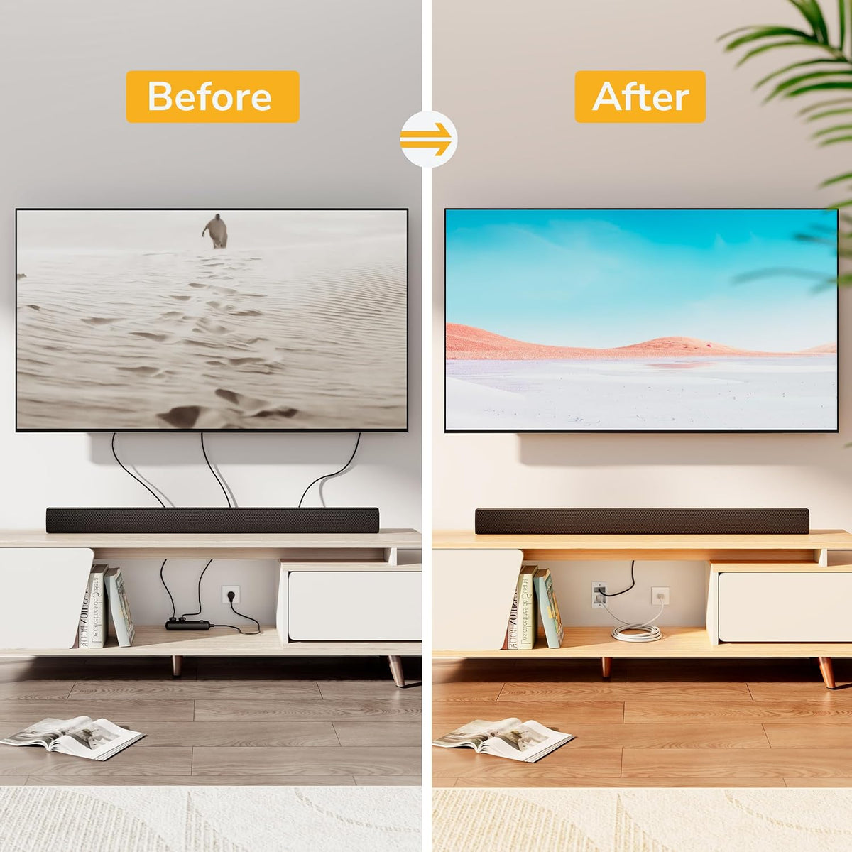 Mount-It in-Wall TV Cable Management Kit, USB-C, Dual Outlet, Cord Hider