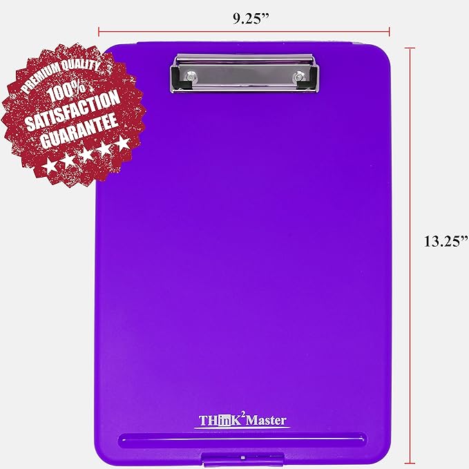 Think2Master Purple Plastic Storage Clipboard. | 25% Heavier & Sturdier| Heavy - Image 3