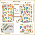bolimoss 2-in-1 ID Badge Holder & Lanyard Wallet, Cute Floral Lanyard - Image 4