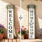 Double-sided Welcome Wooden Sign Stand by Unknown