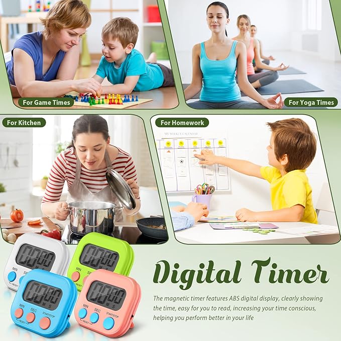 Xuhal 28 Pcs Digital Timers for Teachers Classroom Kitchen Countdown Timers for - Image 7