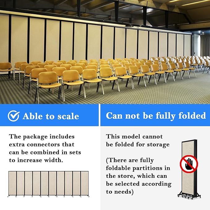 Upgrade Version Room Partition and Divider, Freestanding Rolling Dividers - Image 3