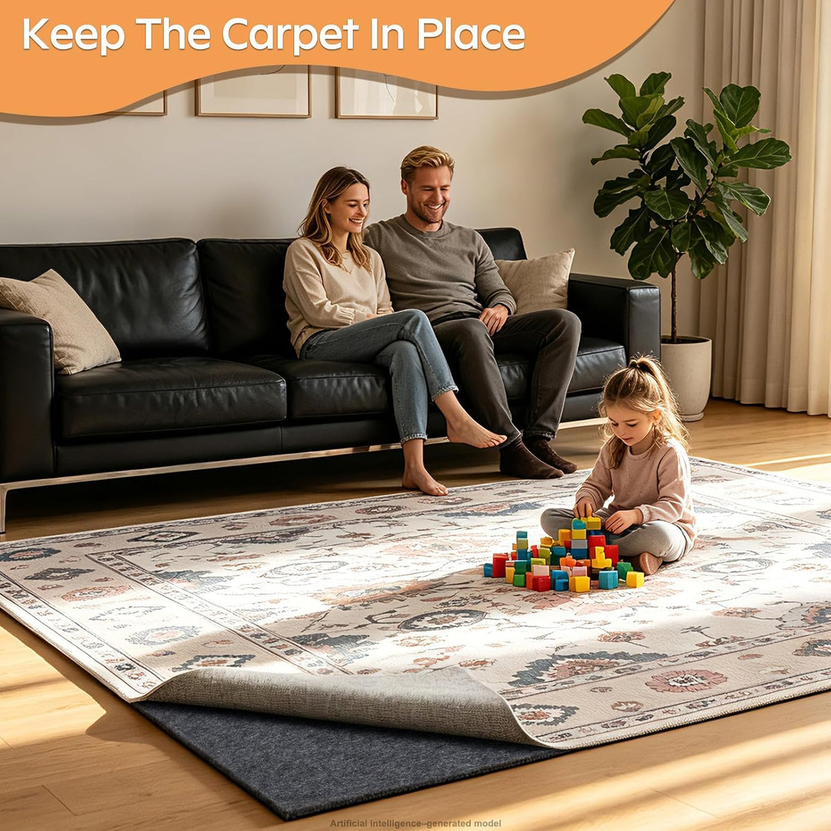 Felt Rug Pad - 1/2 4x6 Foot Extra Large Area Liner for All Floors and Trims, ...