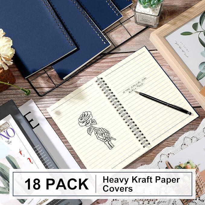Yahenda 18 Pcs Spiral Notebook Bulk A5 Journal Lined 8.3'' x 5.5'' Writing - Image 2