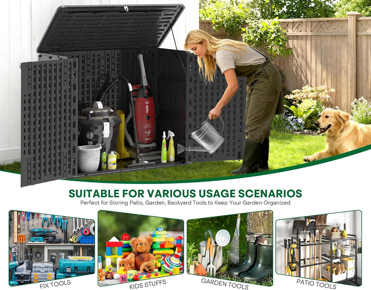 outdoor storage cabinet waterproof 31 cu.ft with lockable, package contents