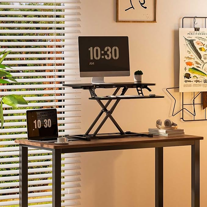 FLEXISPOT 32-inch Height Adjustable Standing Desk Converter, Quick Sit to Stand - Image 2