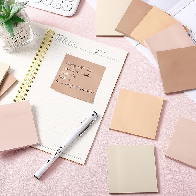 Thenshop 12 Pads Boho Sticky Notes 3''x3'', Self Stick Notes Pads Boho Office - Image 5