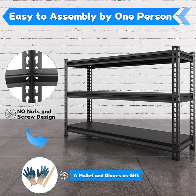 SDXYSTCE 48" W Garage Shelving Heavy Duty, 1500LBS Loads Adjustable Garage - Image 5