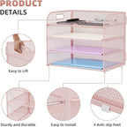 Marbrasse 2 Pack 4 Tier Paper Organizer Letter Tray - Image 4