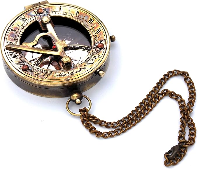 Captain's Brass Sundial Compass – Vintage Marine Nautical Compass, Functional - Image 5