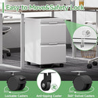 LONGLINK 2 Drawer Mobile File Cabinet - Image 6
