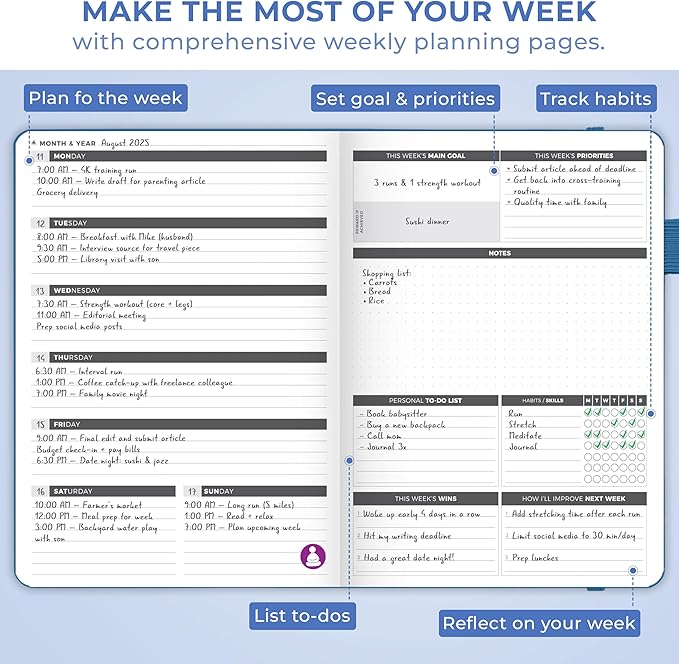 Clever Fox Planner Large – Undated Weekly & Monthly Planner - Image 6