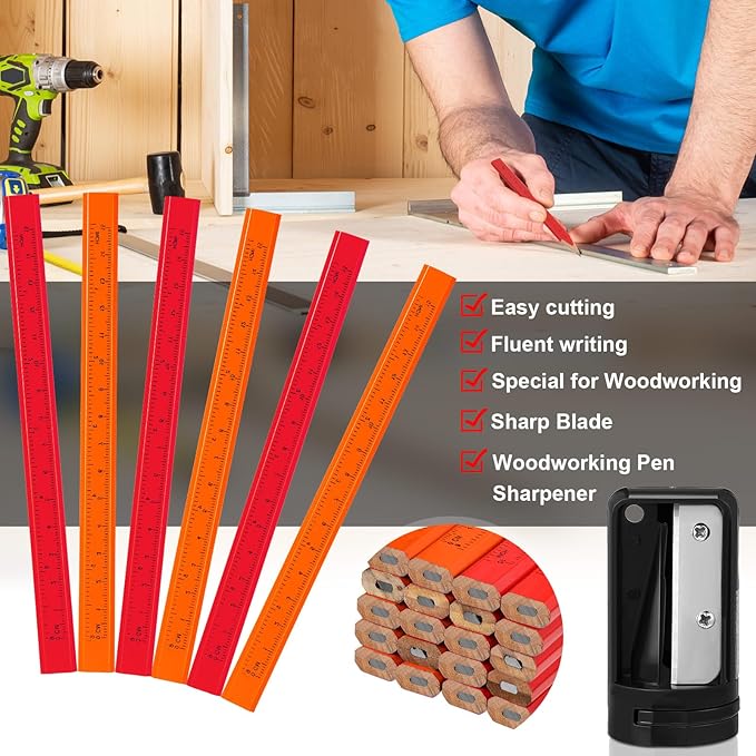 Honoson 200 Pcs Flat Construction Pencils - Image 3