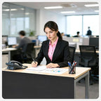 EcoBrisa 48" Under Desk Privacy Panel Self-Adhesive Modesty Panel Stand Up Desk - Image 2