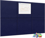 Neatsure Large Cork Board for Wall, 6 Panels Felt Tiles Tack Push Pin Board for by Neatsure