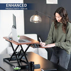 VIVO 32 inch Desk Converter, K Series, Height Adjustable Sit to Stand Riser - Image 4