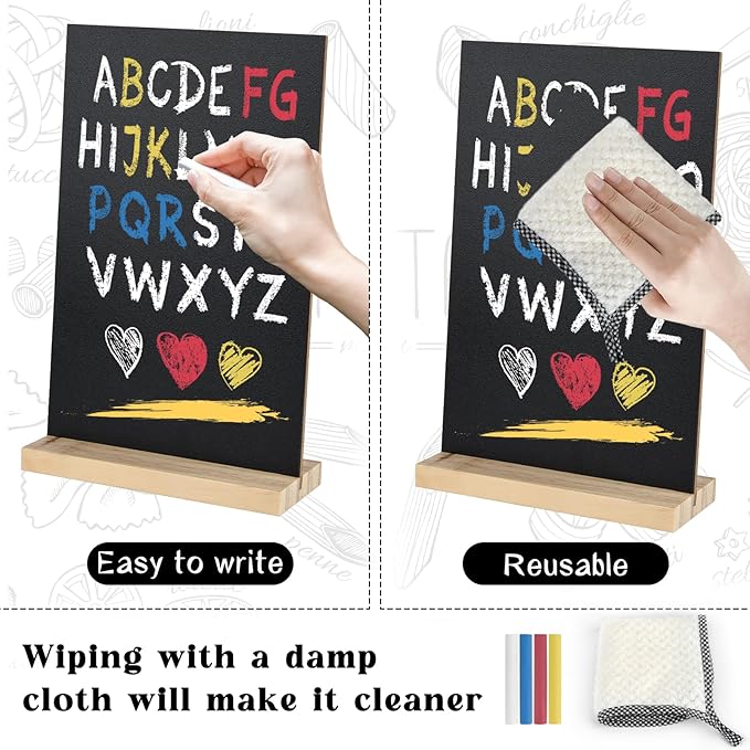 BOUBONI 3 Pack Small Chalkboard Signs - Image 4